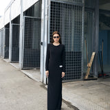 Bow Maxi Dress - Black - RED CROSS