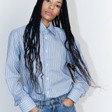 ICON - Striped Shirt - Baby blue/Blue