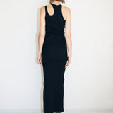 Asymetrical Tank Top Dress - Black
