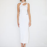 Asymetrical Tank Top Dress - White