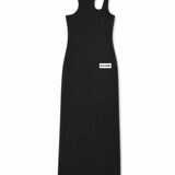 Asymetrical Tank Top Dress - Black